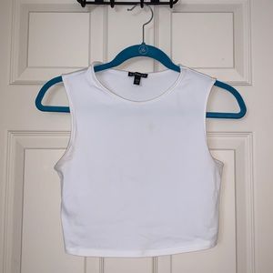 EXPRESS white muscle crop top
